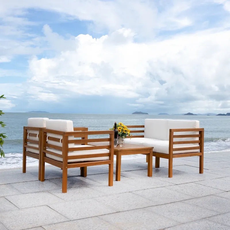 SAFAVIEH Outdoor Samira, ensemble de 4 pièces d'extérieur - 26L x 26P x 49H