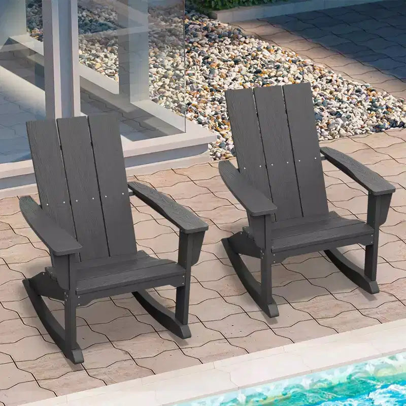 HYLEORY HDPE Plastic Rocking Adirondack Chair