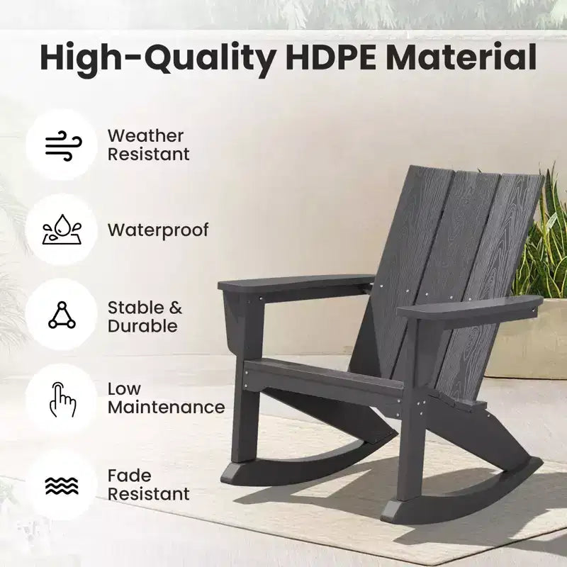 HYLEORY HDPE Plastic Rocking Adirondack Chair