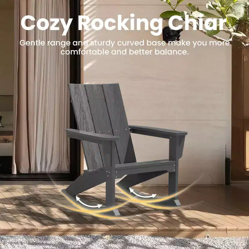 HYLEORY HDPE Plastic Rocking Adirondack Chair