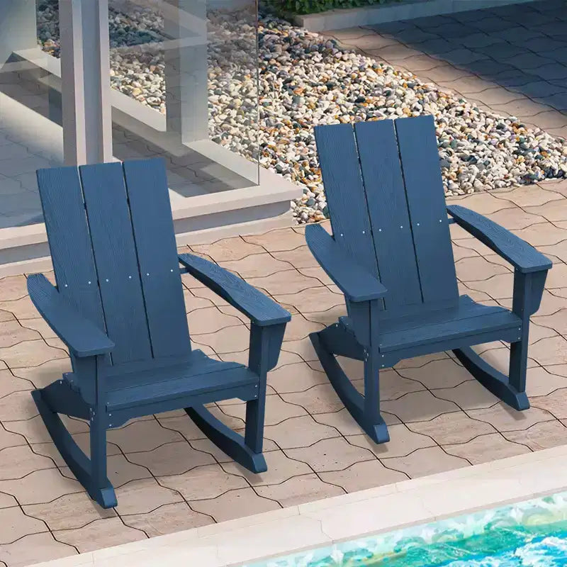HYLEORY HDPE Plastic Rocking Adirondack Chair