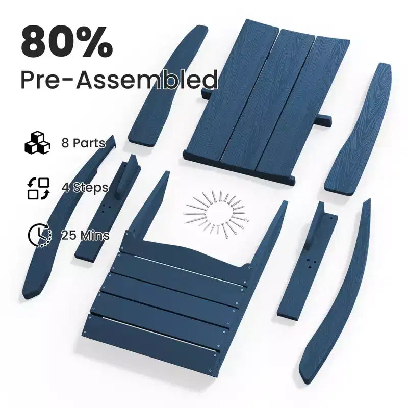 HYLEORY HDPE Plastic Rocking Adirondack Chair