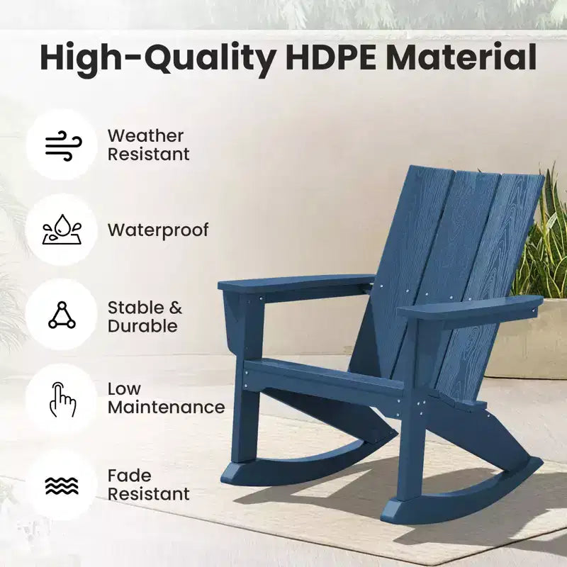 HYLEORY HDPE Plastic Rocking Adirondack Chair