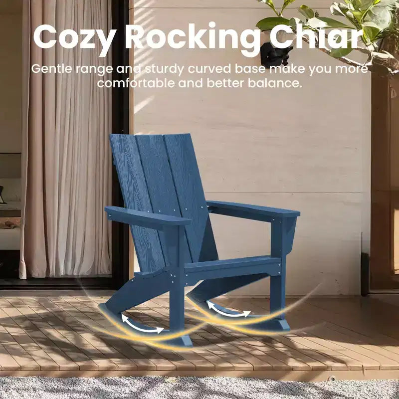 HYLEORY HDPE Plastic Rocking Adirondack Chair