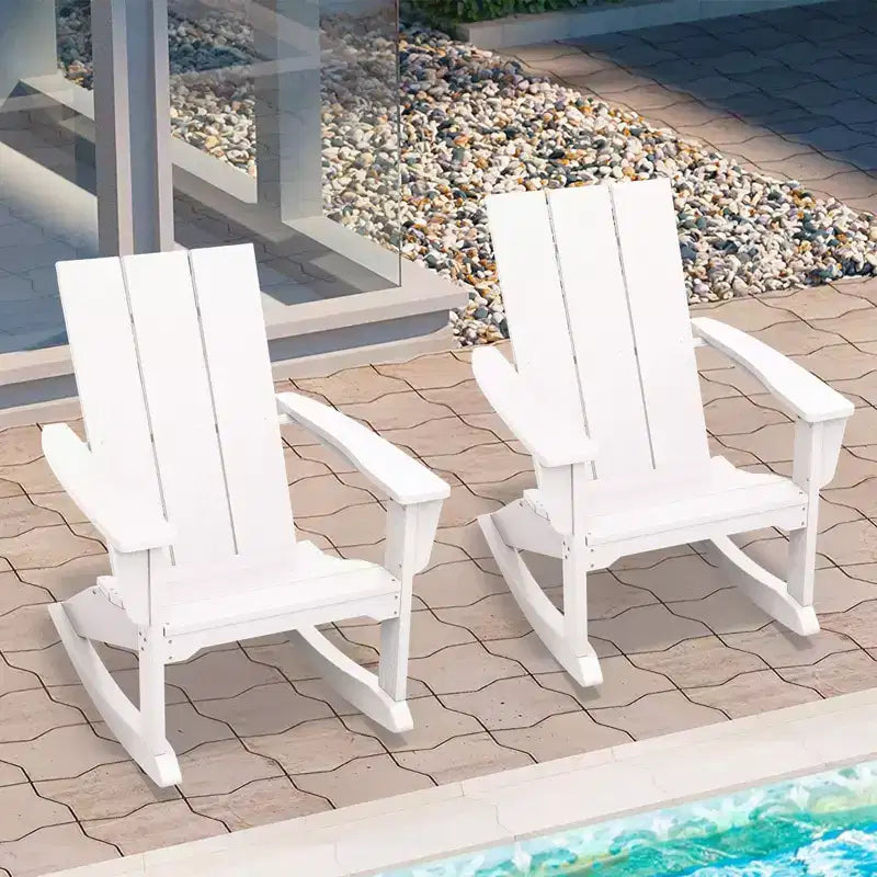 HYLEORY HDPE Plastic Rocking Adirondack Chair