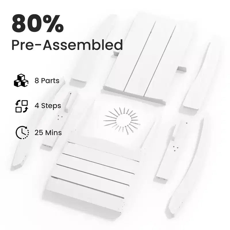 HYLEORY HDPE Plastic Rocking Adirondack Chair