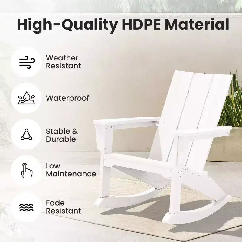 HYLEORY HDPE Plastic Rocking Adirondack Chair