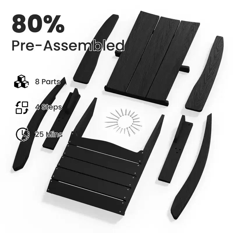 HYLEORY HDPE Plastic Rocking Adirondack Chair