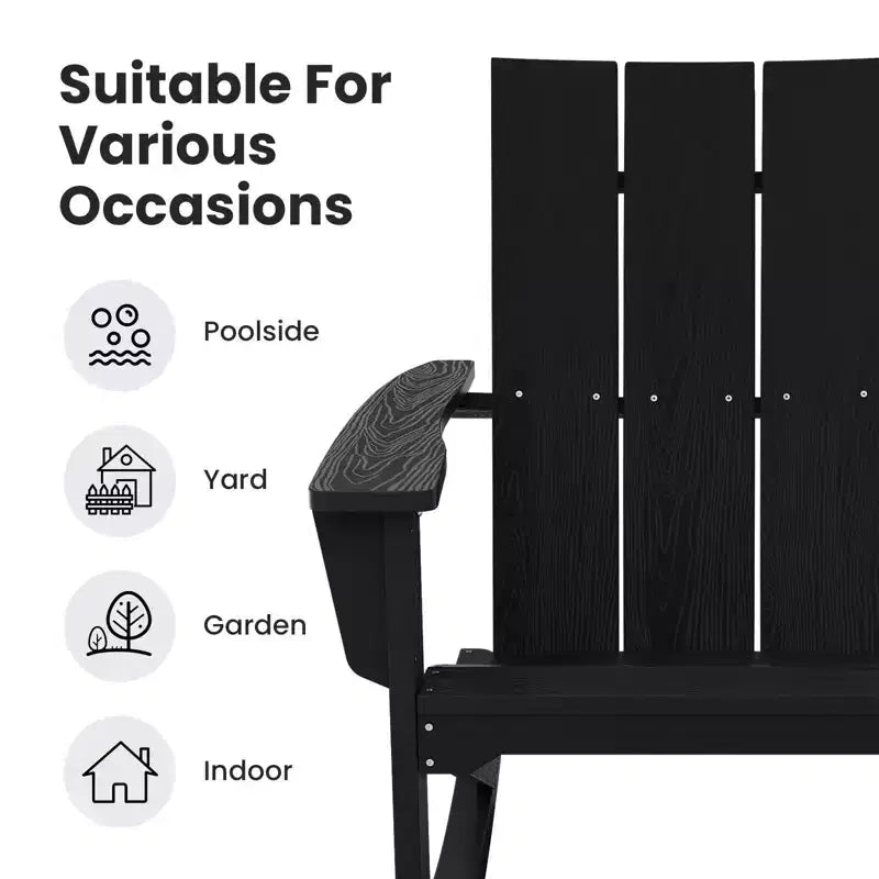HYLEORY HDPE Plastic Rocking Adirondack Chair