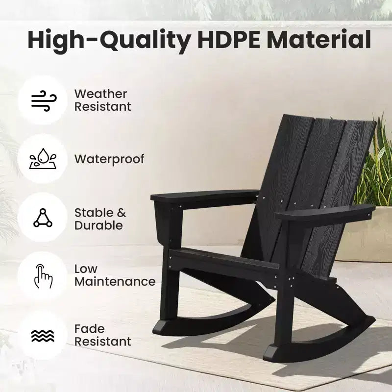 HYLEORY HDPE Plastic Rocking Adirondack Chair