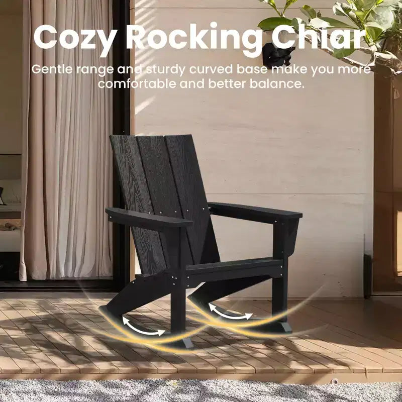 HYLEORY HDPE Plastic Rocking Adirondack Chair