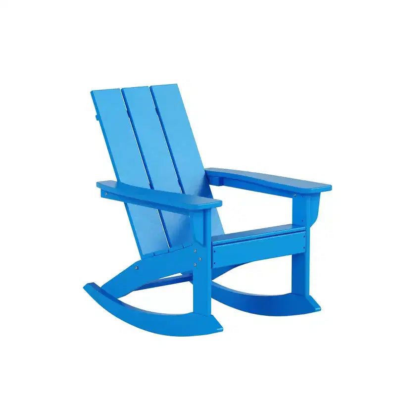 WestinTrends 5-Piece Modern Adirondack Outdoor Rocking Chair with Side Table Set