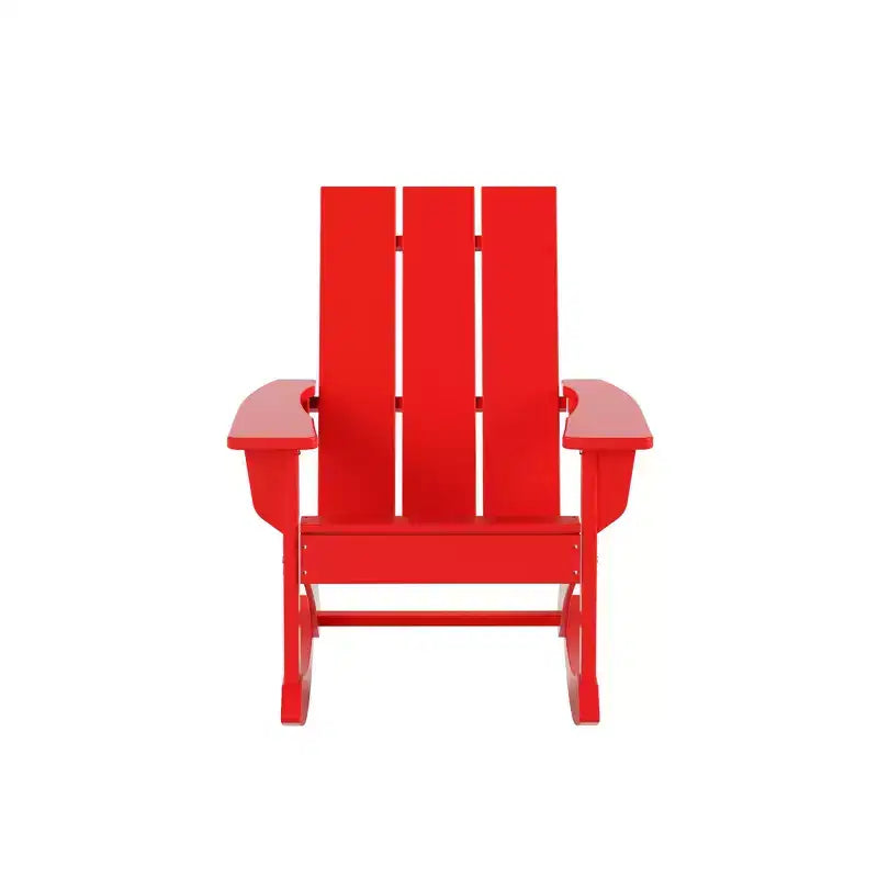 WestinTrends 5-Piece Modern Adirondack Outdoor Rocking Chair with Side Table Set
