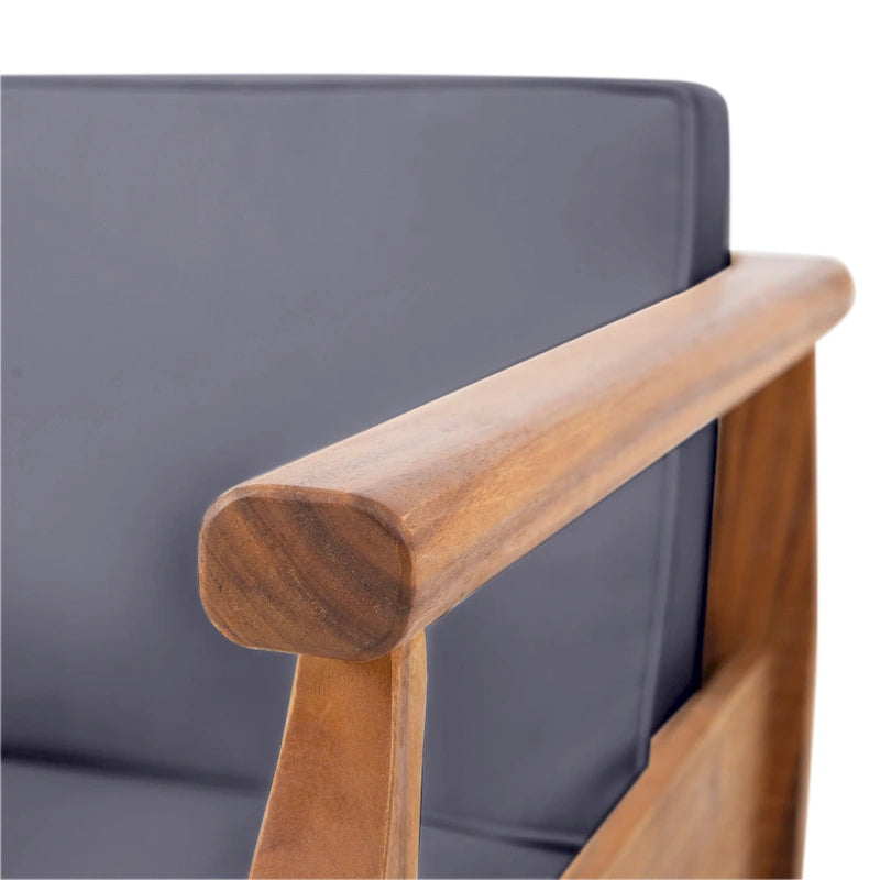 Fauteuil de jardin moderne du milieu du siècle en bois d'acacia Aston (lot de 4) par Christopher Knight Home