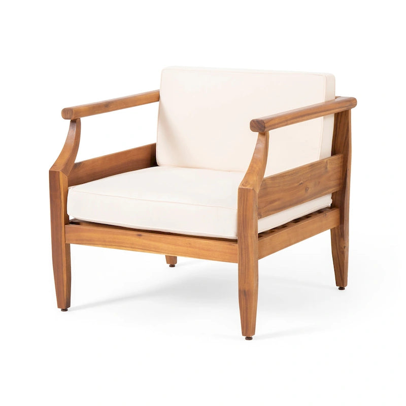 Fauteuil de jardin moderne du milieu du siècle en bois d'acacia Aston (lot de 4) par Christopher Knight Home