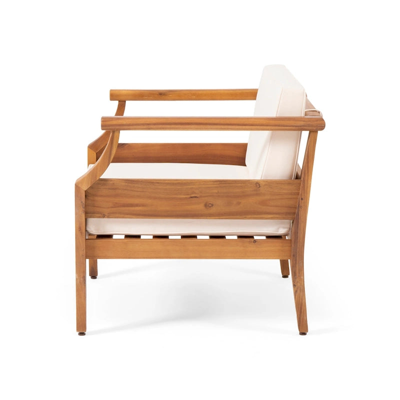 Fauteuil de jardin moderne du milieu du siècle en bois d'acacia Aston (lot de 4) par Christopher Knight Home