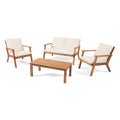 Ensemble de conversation 4 places Temecula en bois d'acacia d'extérieur par Christopher Knight Home