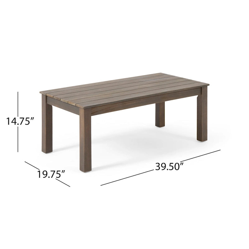 Ensemble de conversation 4 places Temecula en bois d'acacia d'extérieur par Christopher Knight Home