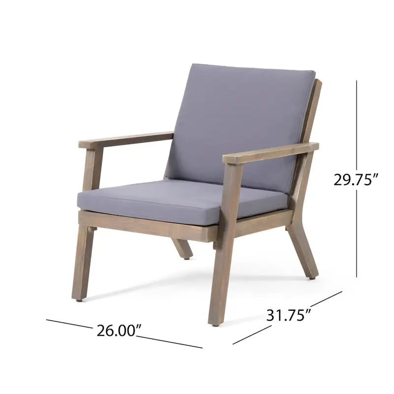 Ensemble de conversation 4 places Temecula en bois d'acacia d'extérieur par Christopher Knight Home