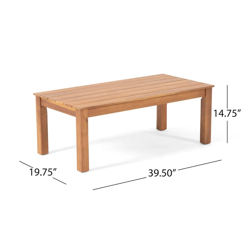 Ensemble de conversation 4 places Temecula en bois d'acacia d'extérieur par Christopher Knight Home