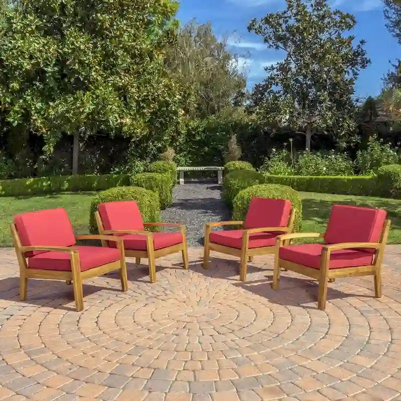 Grenada Acacia Wood Club Chairs (Set of 4) by Christopher Knight Home