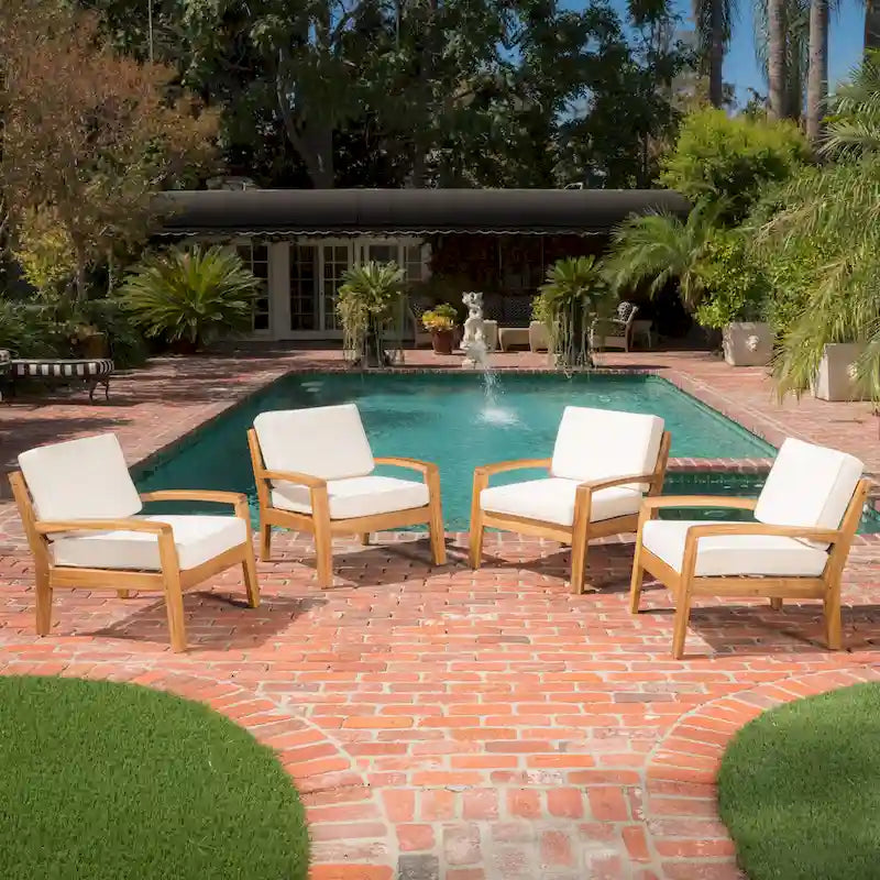 Grenada Acacia Wood Club Chairs (Set of 4) by Christopher Knight Home