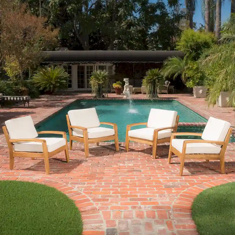 Grenada Acacia Wood Club Chairs (Set of 4) by Christopher Knight Home