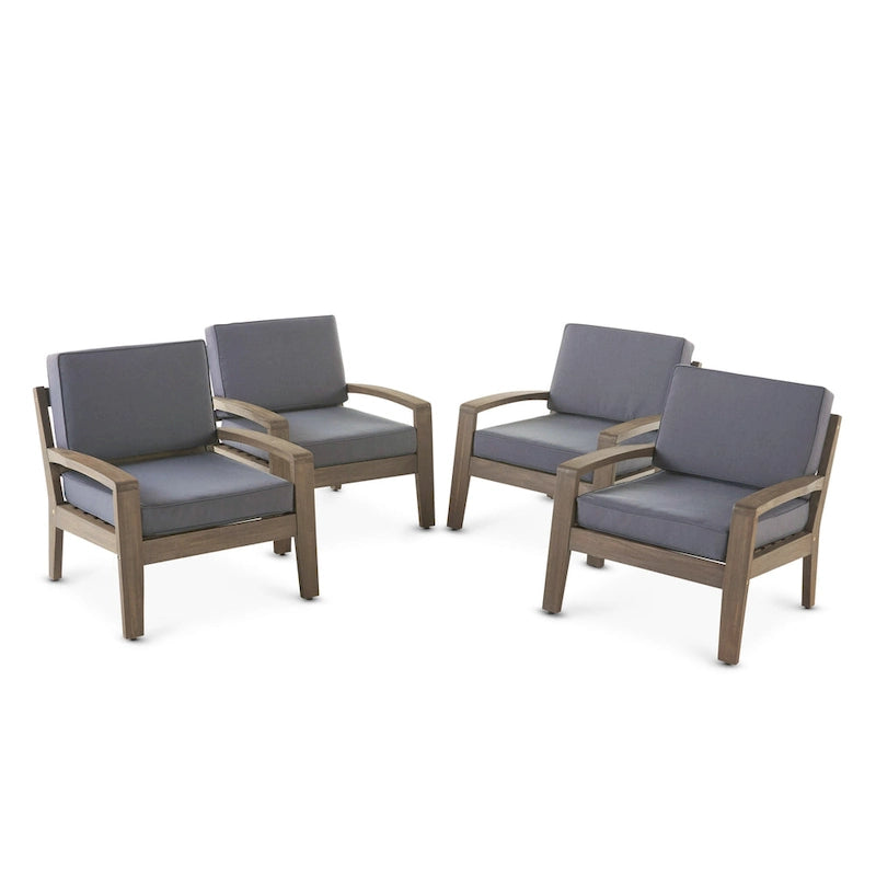 Grenada Acacia Wood Club Chairs (Set of 4) by Christopher Knight Home