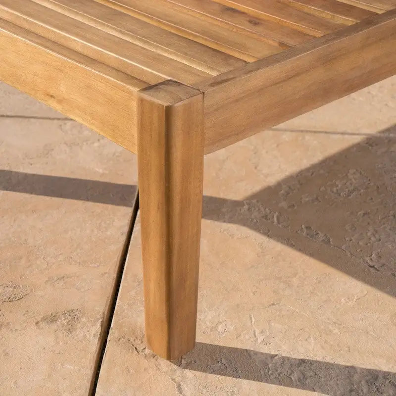 Chaise longue d'extérieur Perla en bois d'acacia par Christopher Knight Home