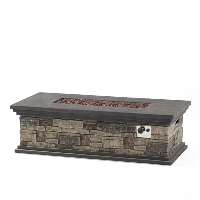 Cape Coral Outdoor 11 Seater Aluminum U-Shaped Sofa Sectional and Fire Pit Set by Christopher Knight Home