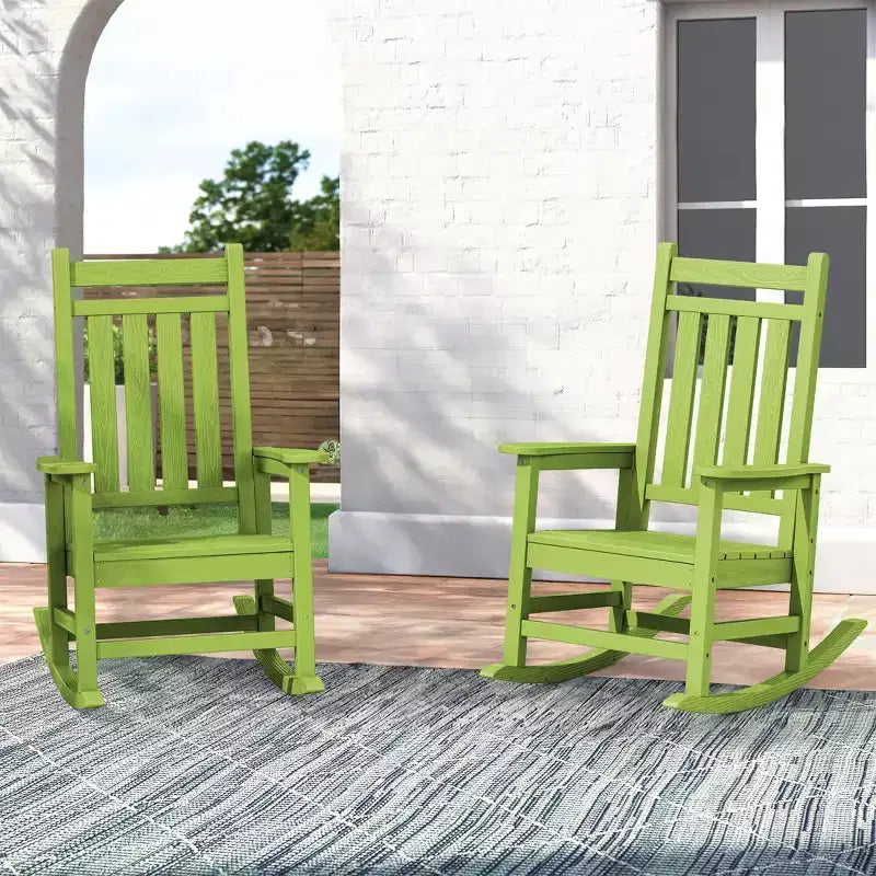 HYLEORY HDPE Modern Resin Rocking Adirondack Chair