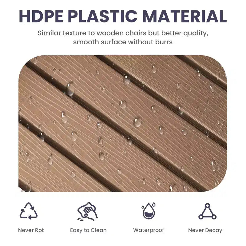HYLEORY HDPE Modern Resin Rocking Adirondack Chair