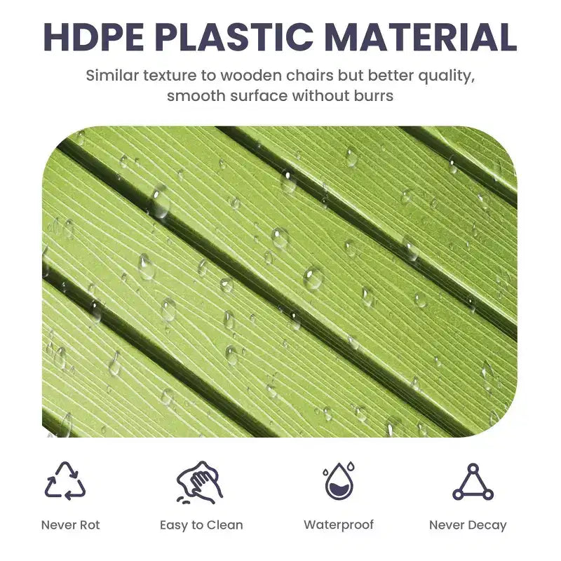 HYLEORY HDPE Modern Resin Rocking Adirondack Chair