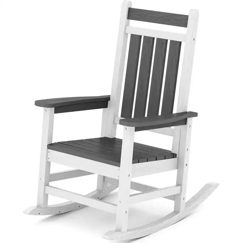 HYLEORY HDPE Modern Resin Rocking Adirondack Chair