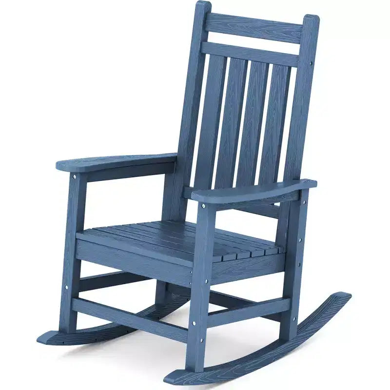 HYLEORY HDPE Modern Resin Rocking Adirondack Chair