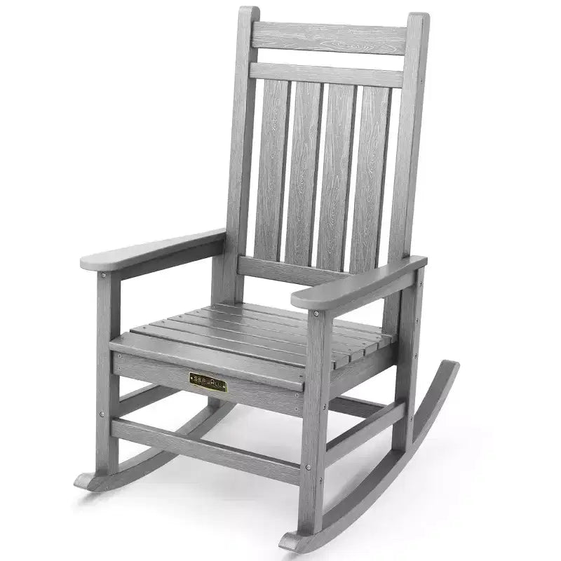 HYLEORY HDPE Modern Resin Rocking Adirondack Chair