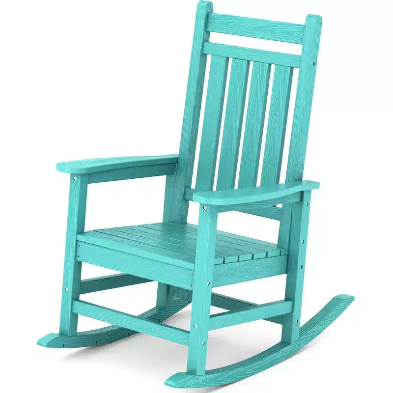HYLEORY HDPE Modern Resin Rocking Adirondack Chair