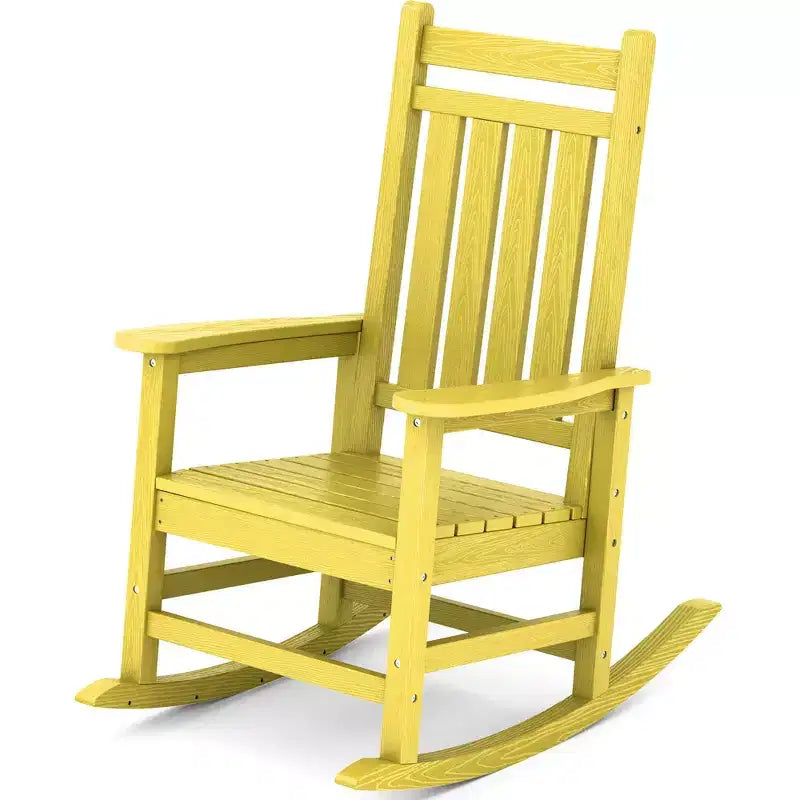 HYLEORY HDPE Modern Resin Rocking Adirondack Chair