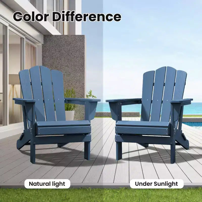 HYLEORY HDPE Outdoor Patio Chair, Folding Adirondack Chair