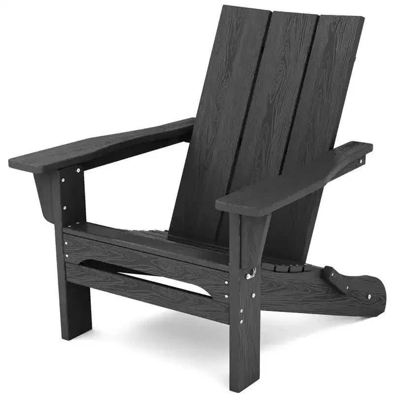 Hyleory HDPE Outdoor Folding Adirondack Chair, 103 degrees Curved Backrest
