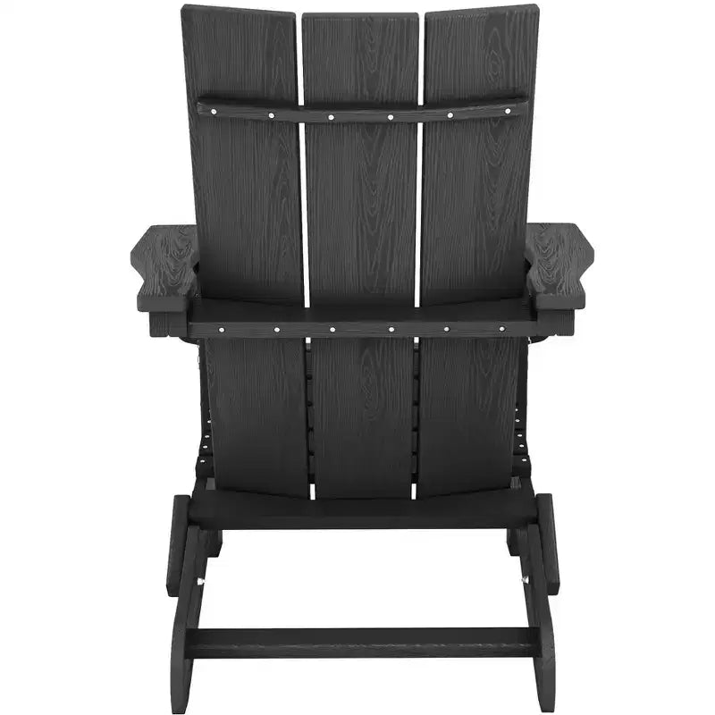 Hyleory HDPE Outdoor Folding Adirondack Chair, 103 degrees Curved Backrest