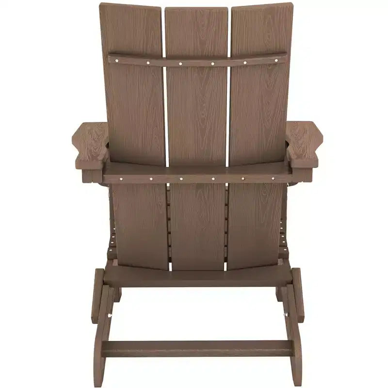Hyleory HDPE Outdoor Folding Adirondack Chair, 103 degrees Curved Backrest
