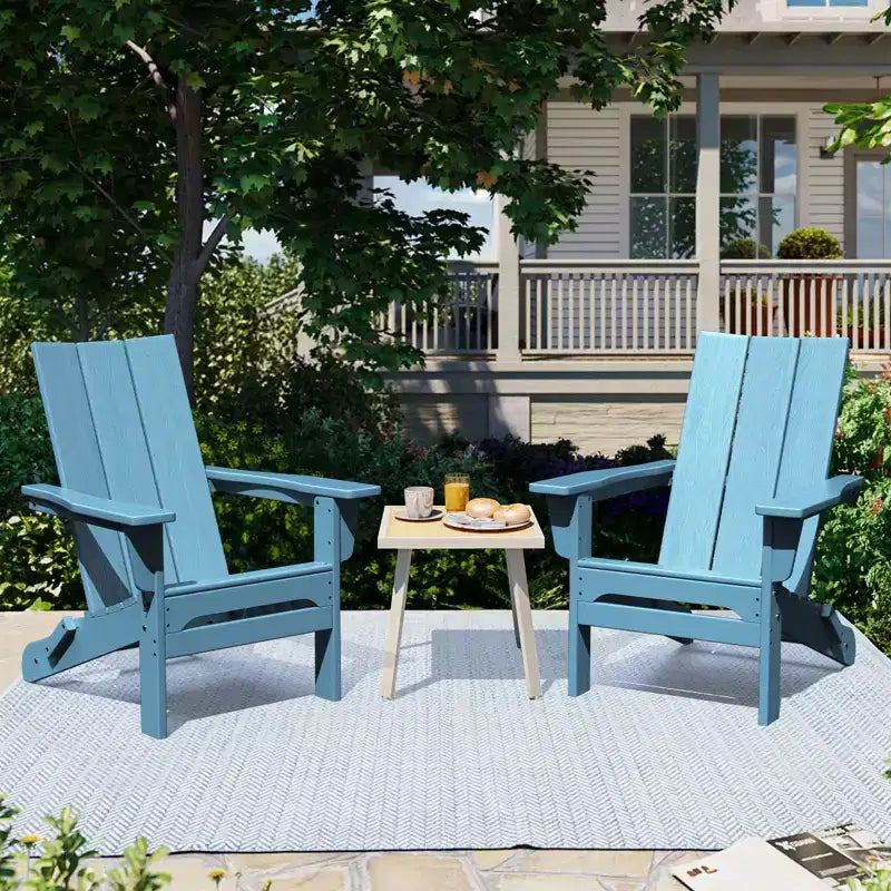 Hyleory HDPE Outdoor Folding Adirondack Chair, 103 degrees Curved Backrest