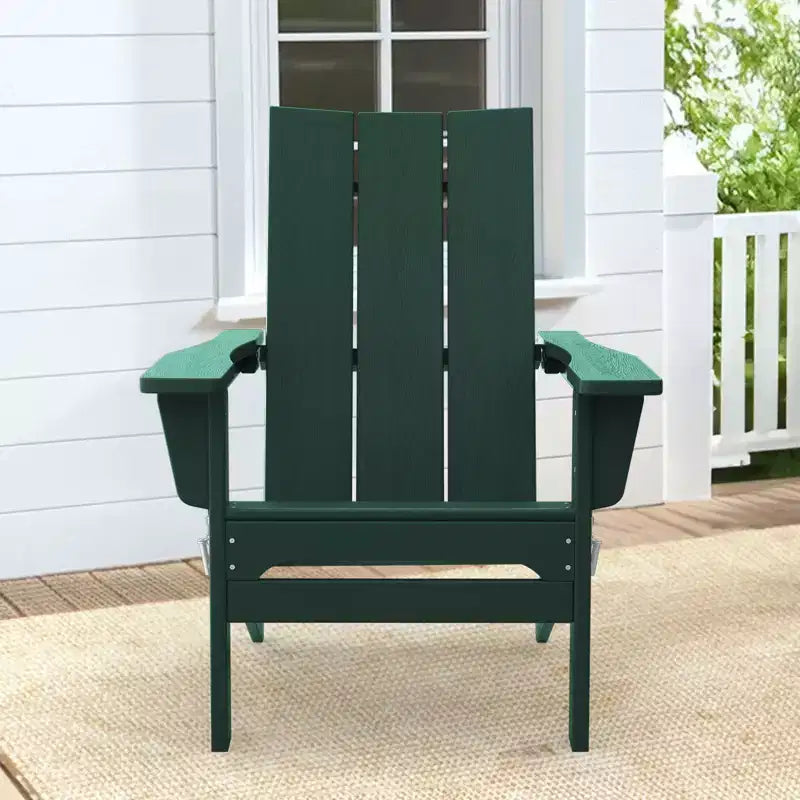 Hyleory HDPE Outdoor Folding Adirondack Chair, 103 degrees Curved Backrest