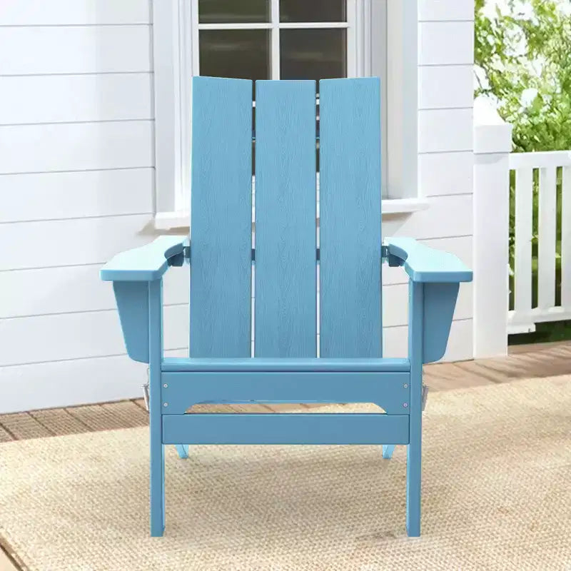 Hyleory HDPE Outdoor Folding Adirondack Chair, 103 degrees Curved Backrest