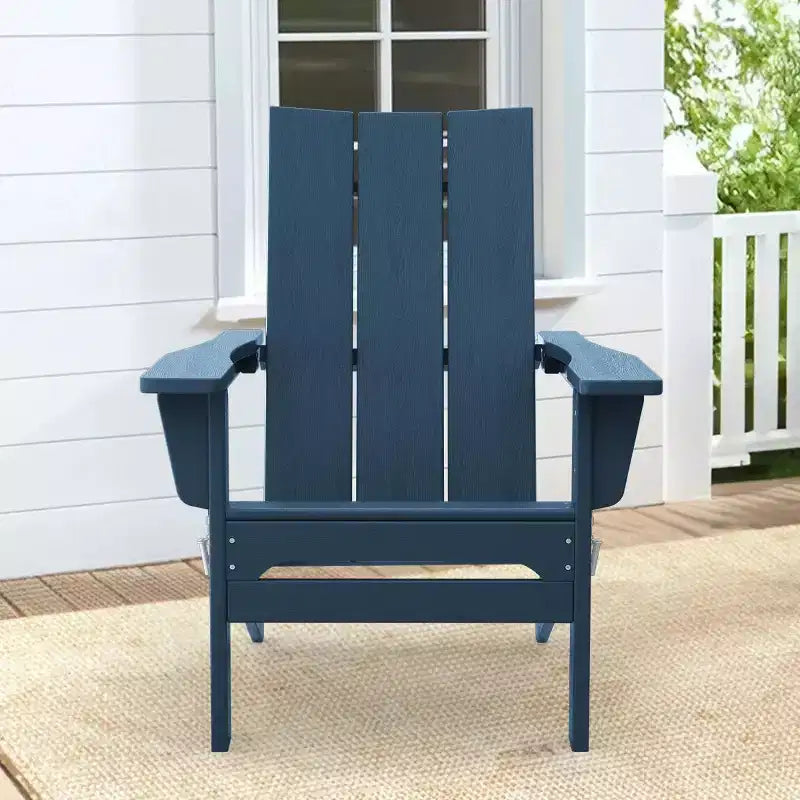 Hyleory HDPE Outdoor Folding Adirondack Chair, 103 degrees Curved Backrest