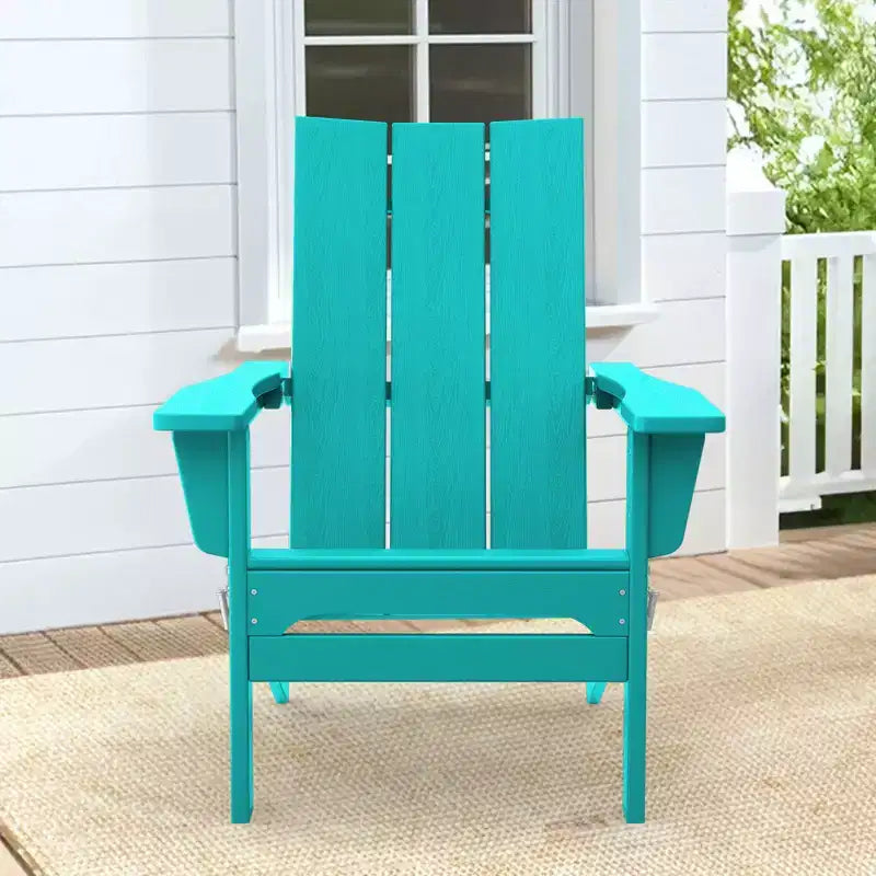 Hyleory HDPE Outdoor Folding Adirondack Chair, 103 degrees Curved Backrest