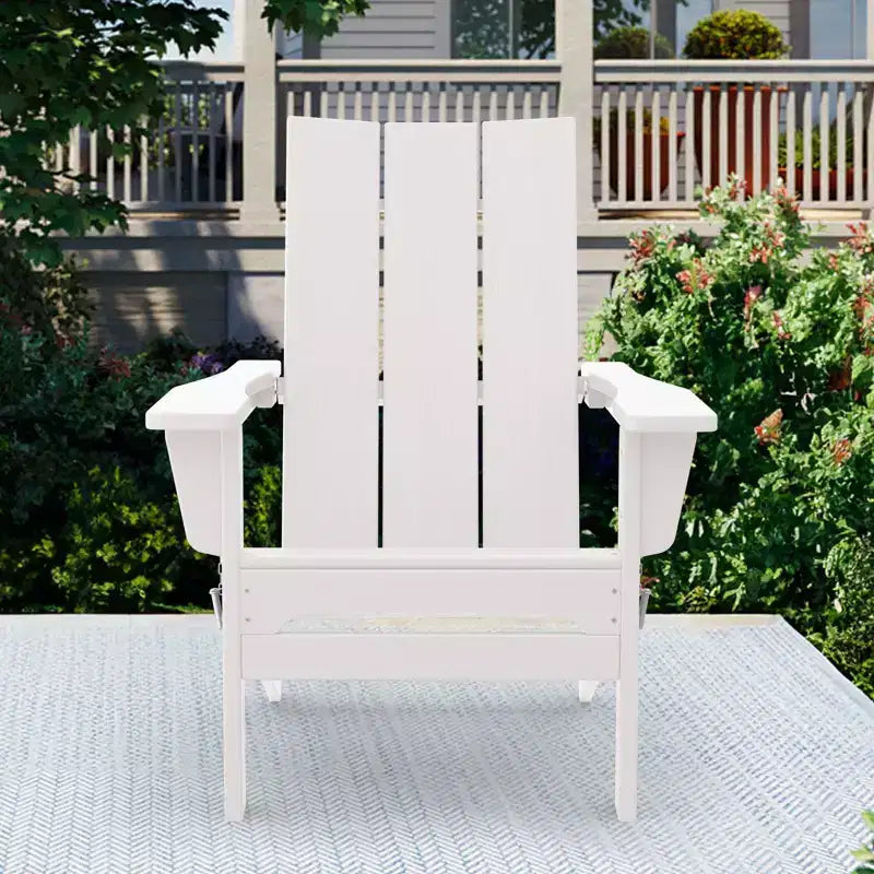 Hyleory HDPE Outdoor Folding Adirondack Chair, 103 degrees Curved Backrest
