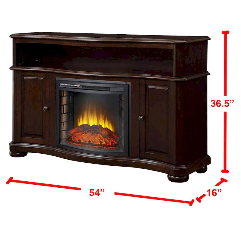 Meuble TV Pleasant Hearth Merrill de 54 po avec foyer électrique, fini merlot - 54 po de largeur