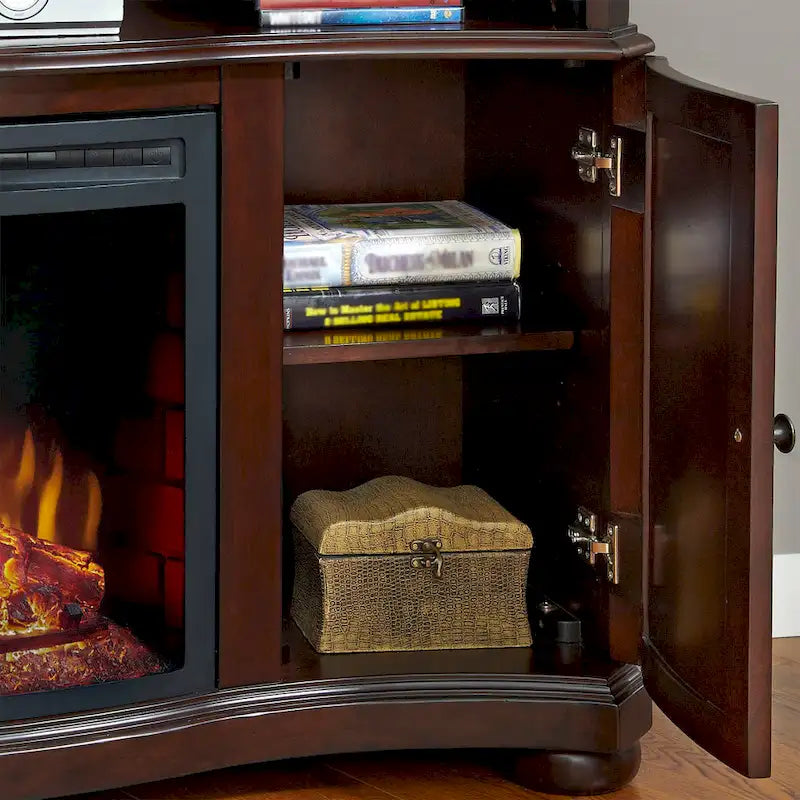 Meuble TV Pleasant Hearth Merrill de 54 po avec foyer électrique, fini merlot - 54 po de largeur